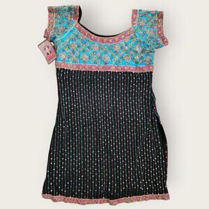 Poshak Bazaar Top Women's Sz S/M Embroidered Sequin Festival Bridal India